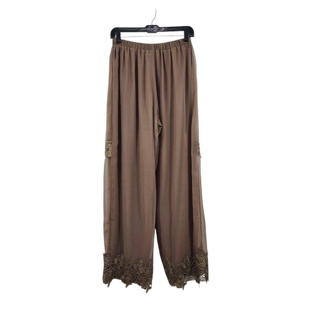 Pretty Angel Women's Silk Blend Embellished Straight Leg - S/M - Picture 4 of 6